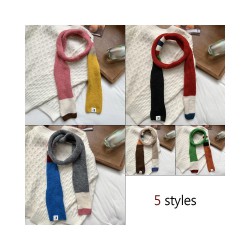 Knitted Striped Long Scarf