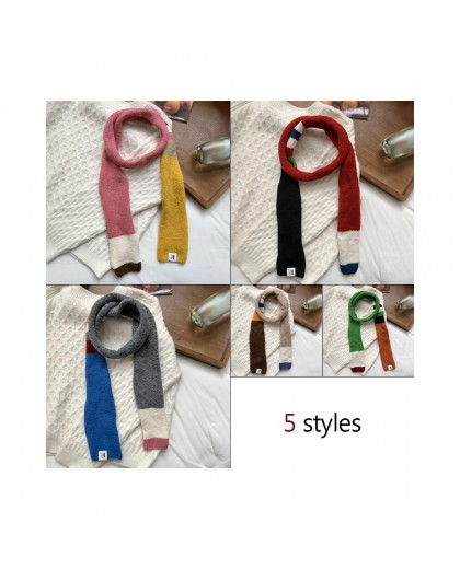 Knitted Striped Long Scarf
