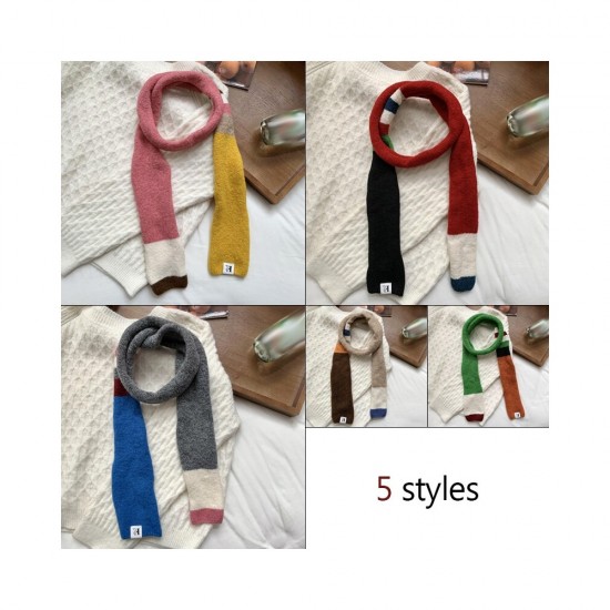 Knitted Striped Long Scarf